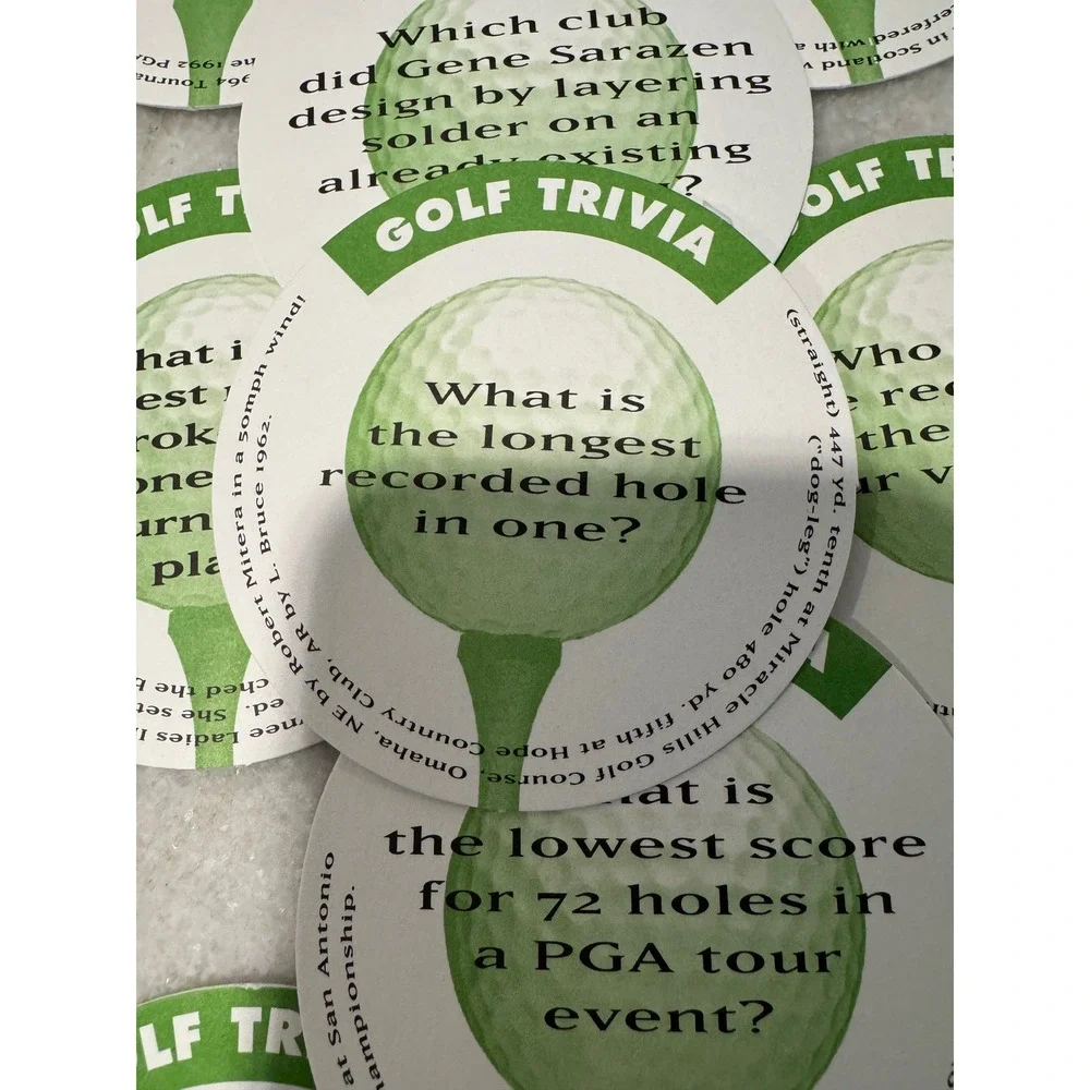 Golf Trivia Coasters‎ Set of 12 Different Facts Quotes Trivia Fun Tin Container